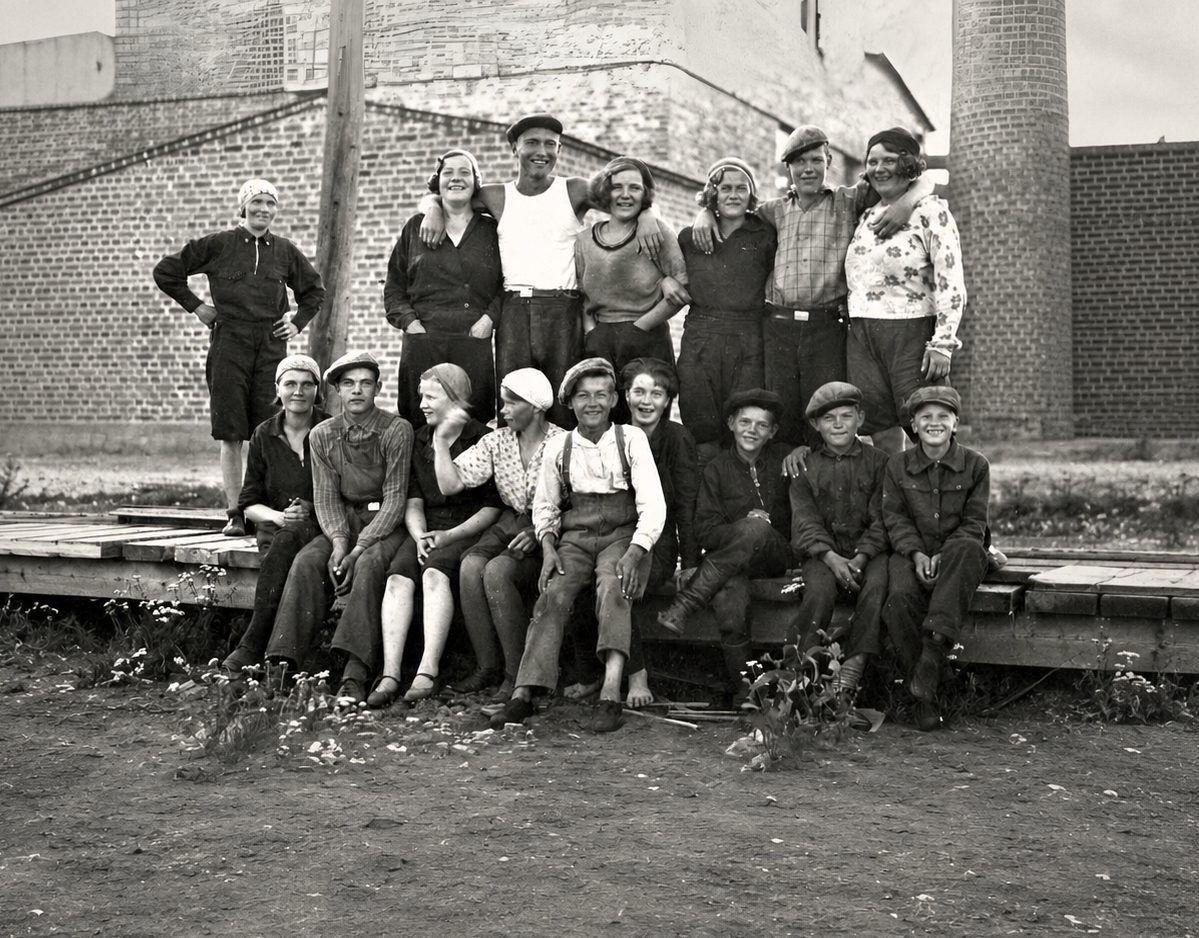 Halosenniemen sahan väkeä 1930-luvulla